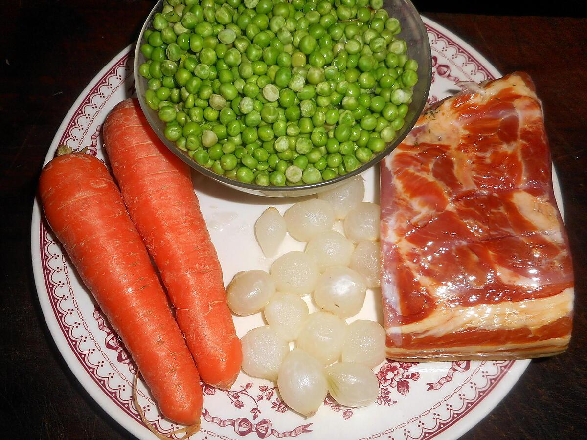 recette Pintade aux petits pois