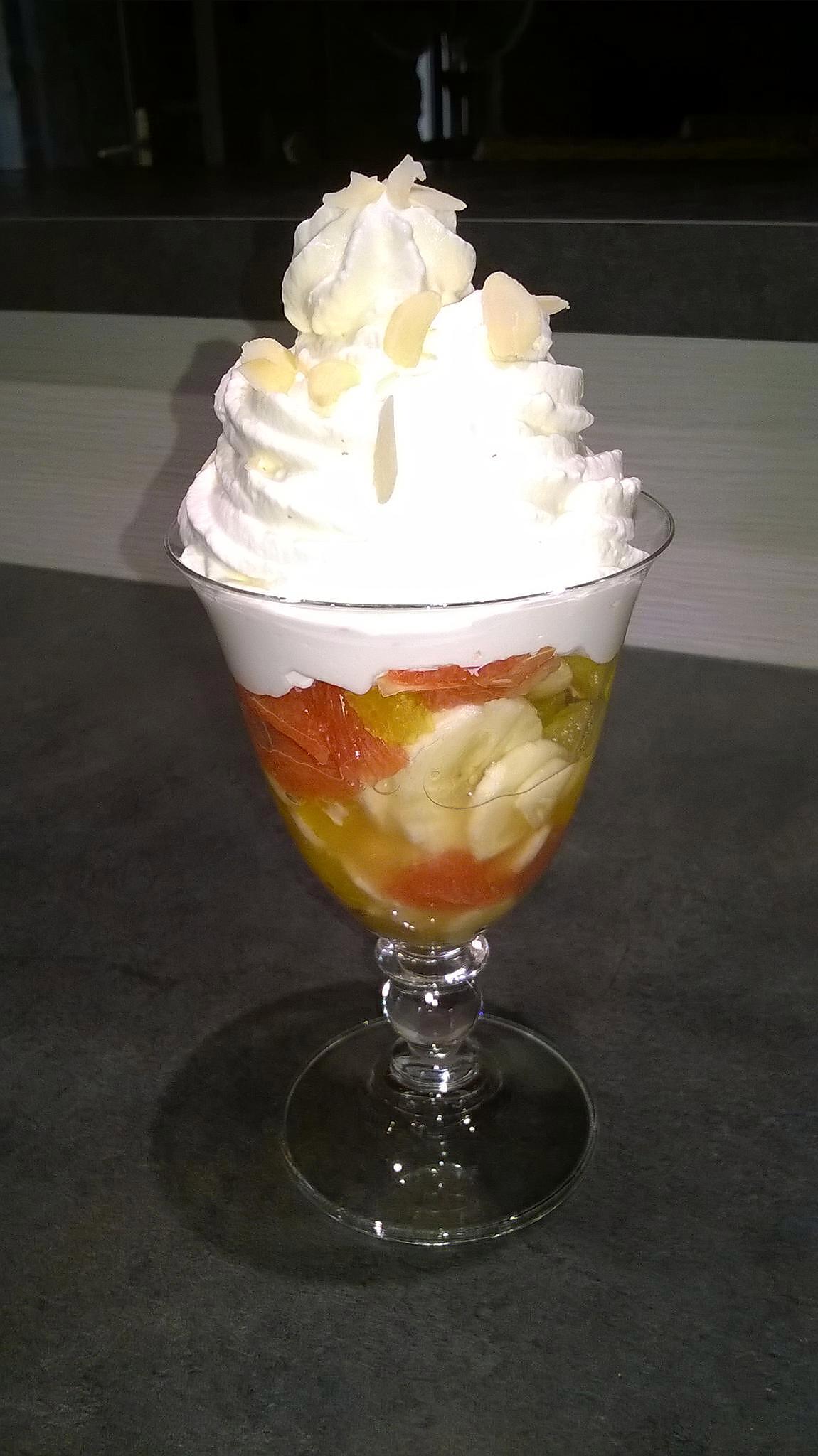 recette salade  de fruits en chantilly