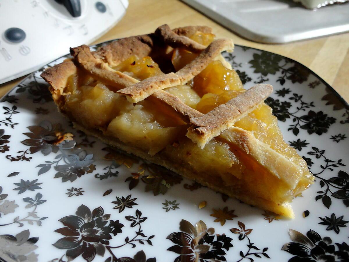 recette TARTE AUX POMMES CARAMELISEE ET CONFITURE DE FIGUES