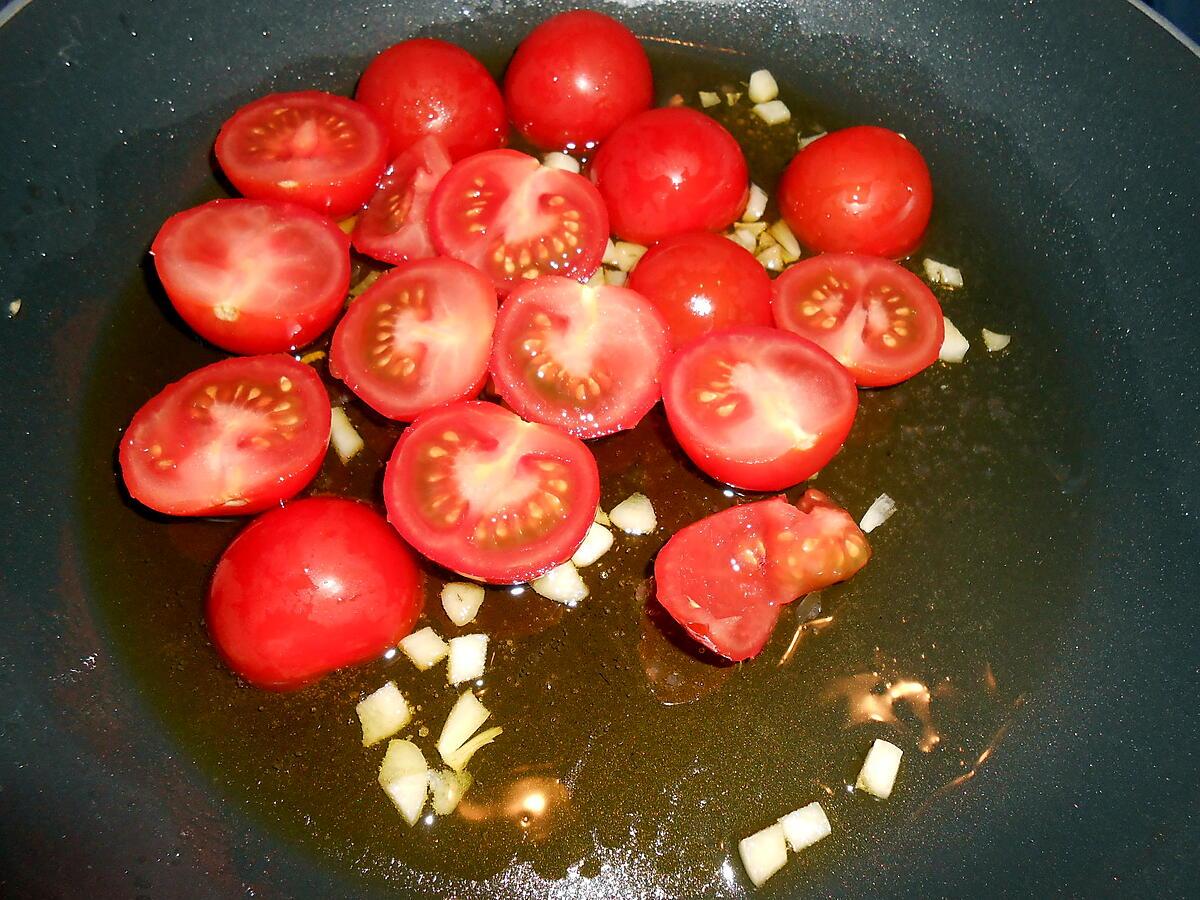 recette LANGOUSTINES ET SPAGHETTI AUX PETITES TOMATES GRAPPES