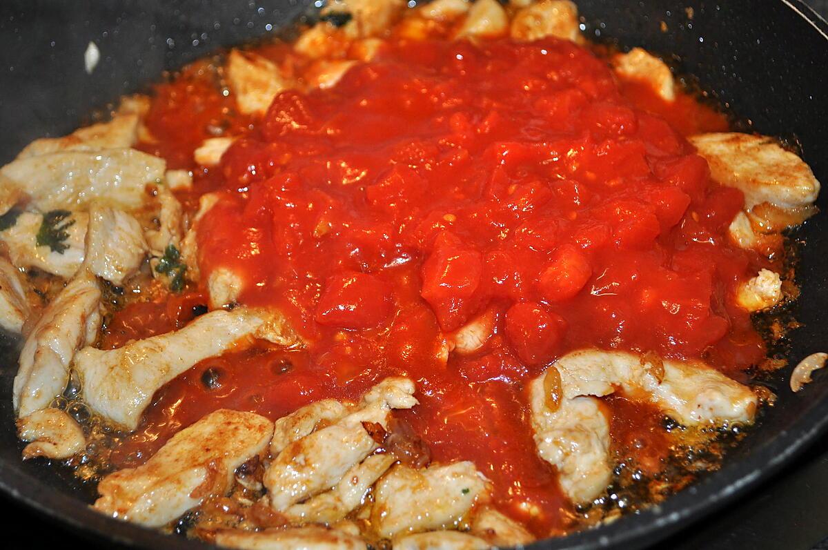 recette Pâte Sauce Tomate  &  son Poulet (facile)