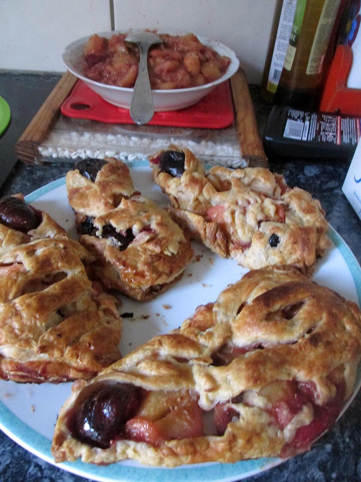 recette feuilletés aux mirabelles  de jackie  et aux peches figues