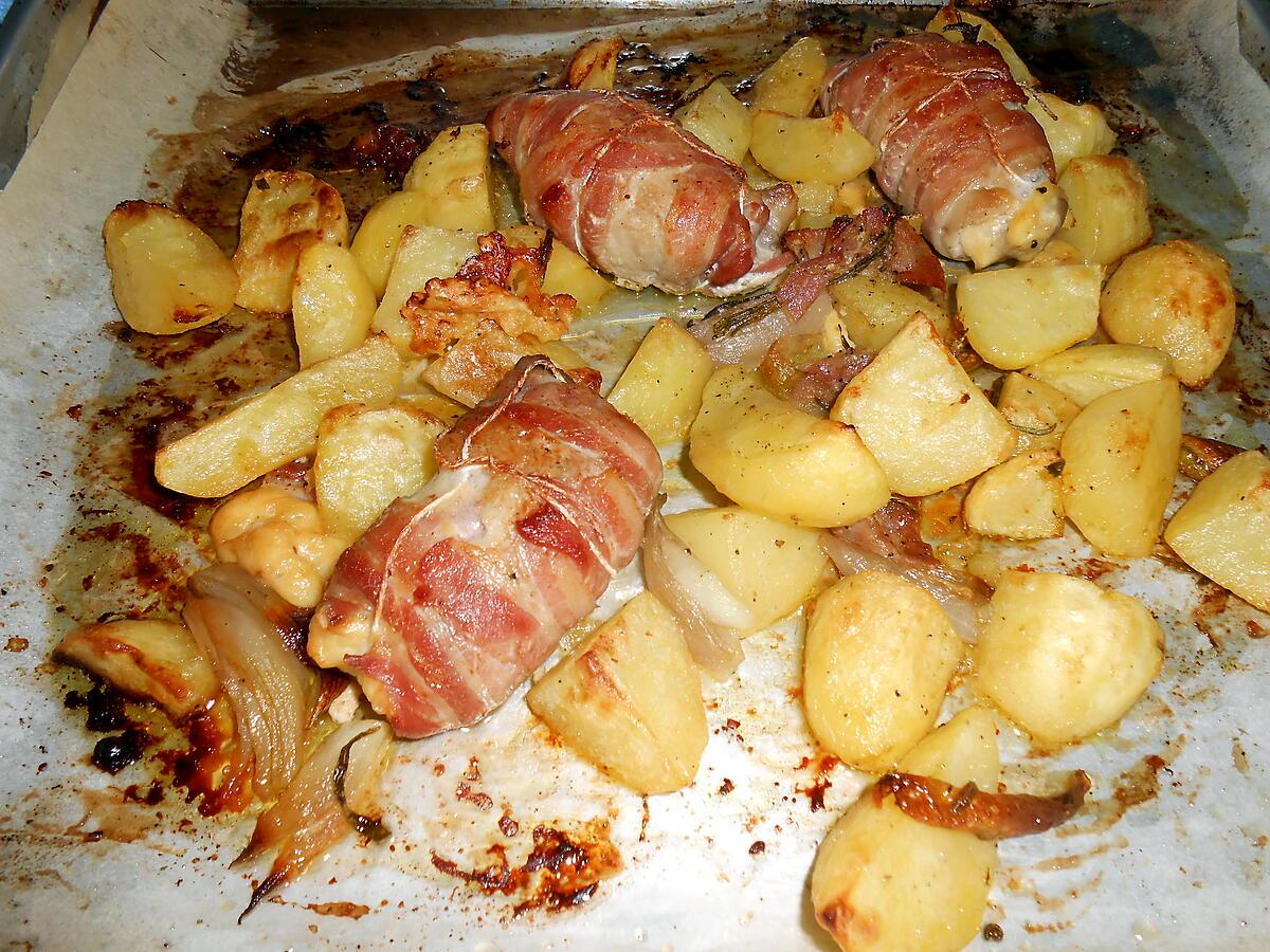 recette INVOLTINI DE PORC AU CUMIN ET LARD POMMES DE TERRE ROMARIN AU FOUR