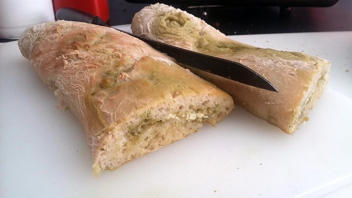 recette Baguette ciabatta au pesto