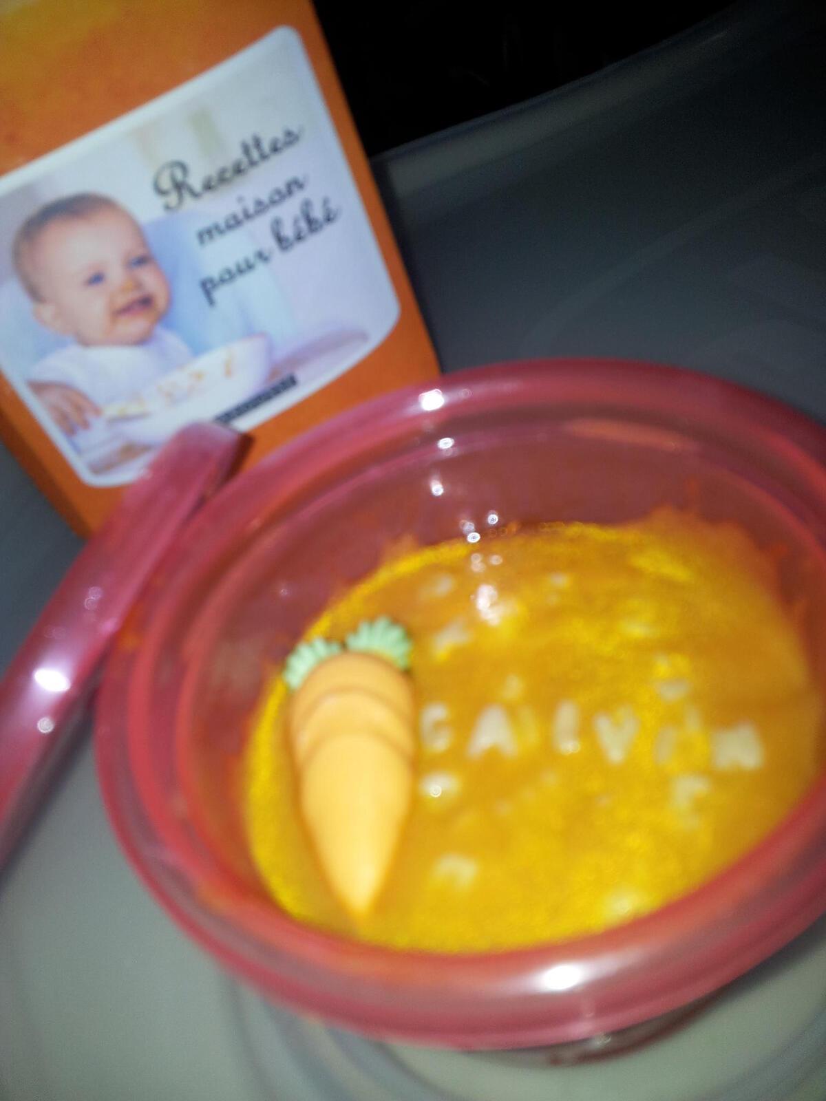 recette Velouté de carottes au cumin-alphabet *Pour Bébé*