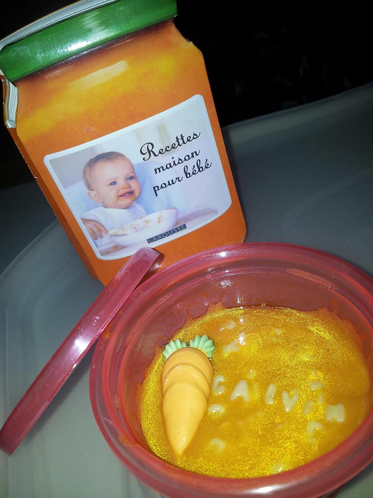 recette Velouté de carottes au cumin-alphabet *Pour Bébé*