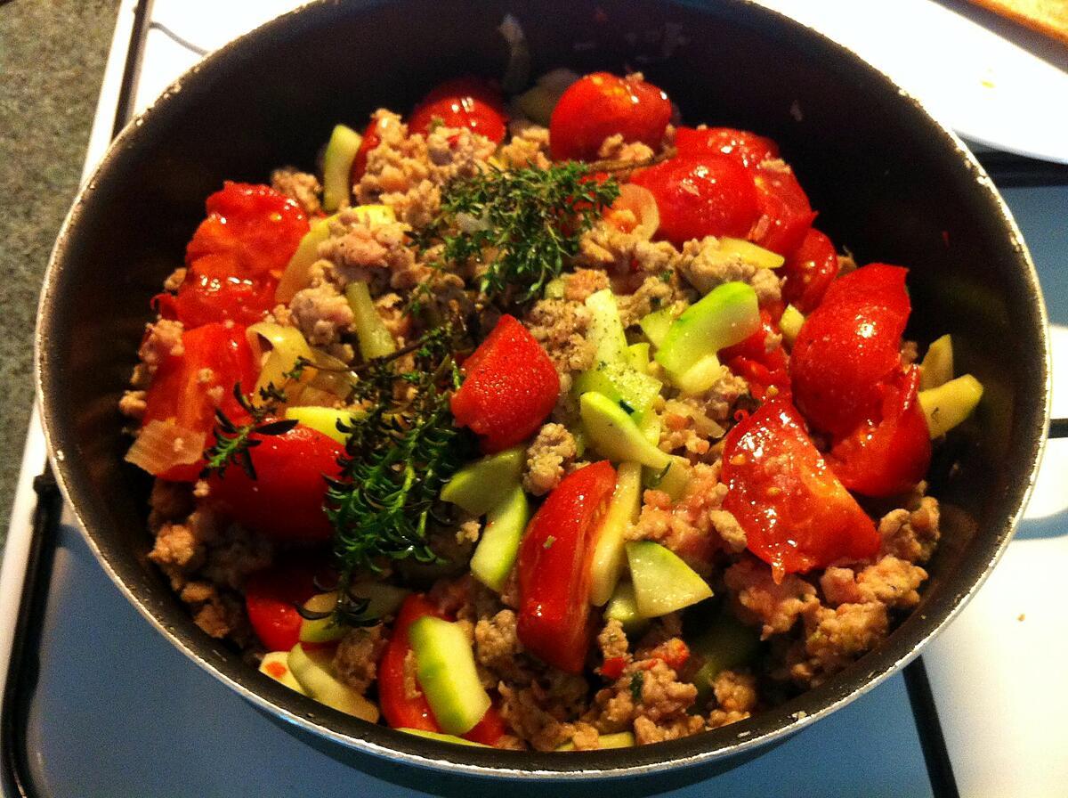 recette Courgettes et tomate farcies "vrac"