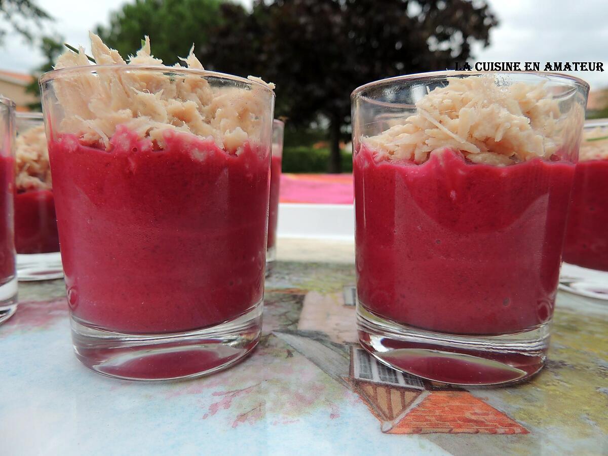 recette Verrine mousse de betteraves au thon