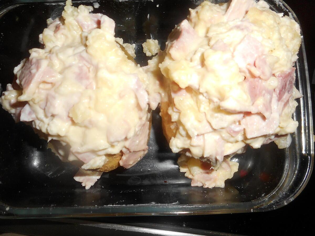 recette Pommes de terre farcies jambon et crottin de chevre