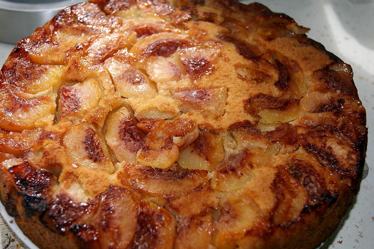 recette Gâteau aux pêches et spéculoos