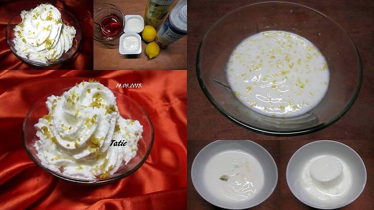 recette Coupe au yaourt citronné.Chantilly.