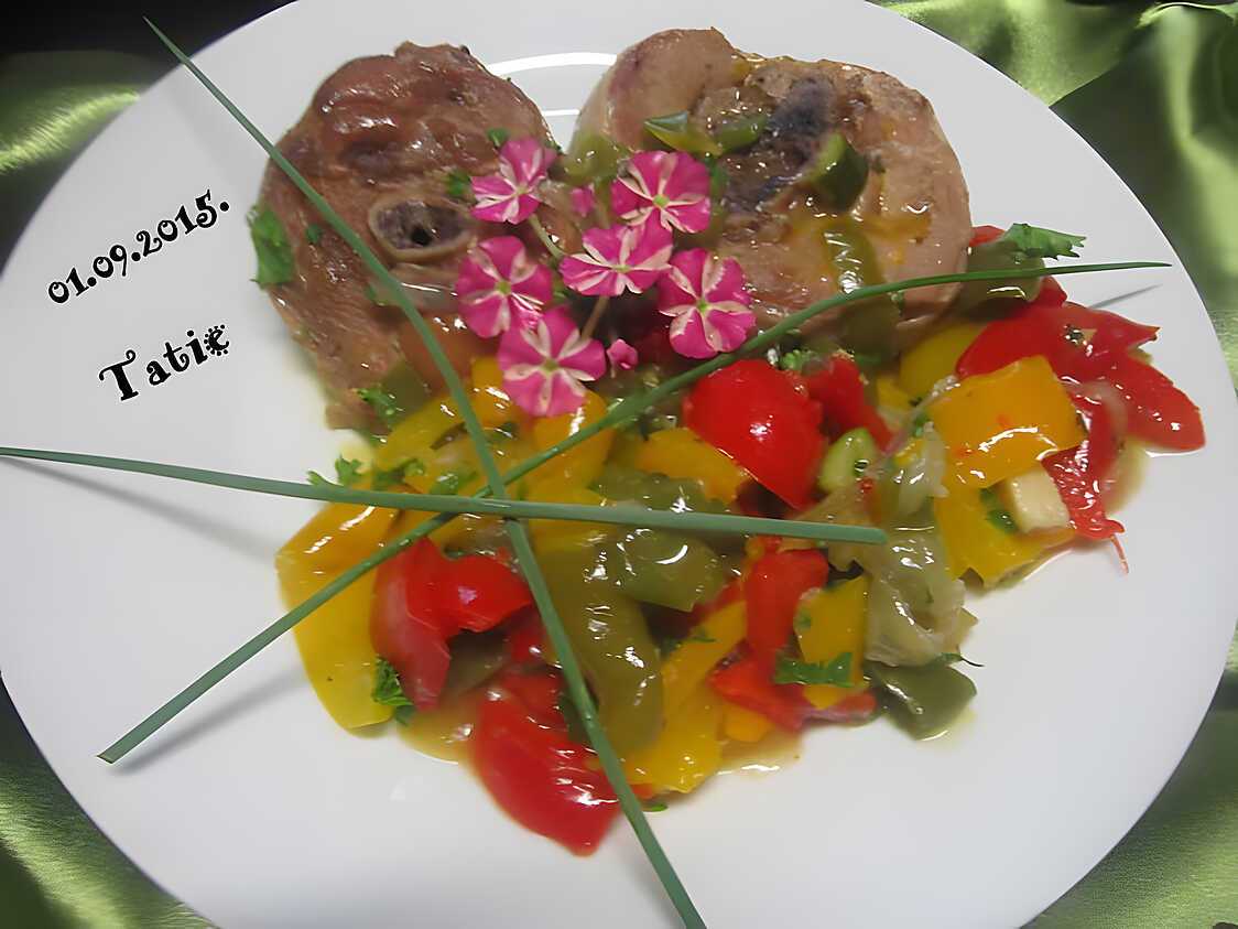 Recette d'Osso-buco aux trio de poivrons.
