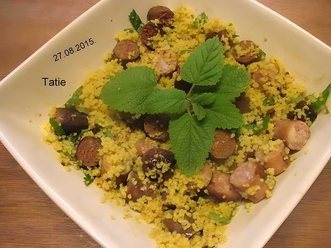 Recette de Couscous aux épices.bis saucisses.