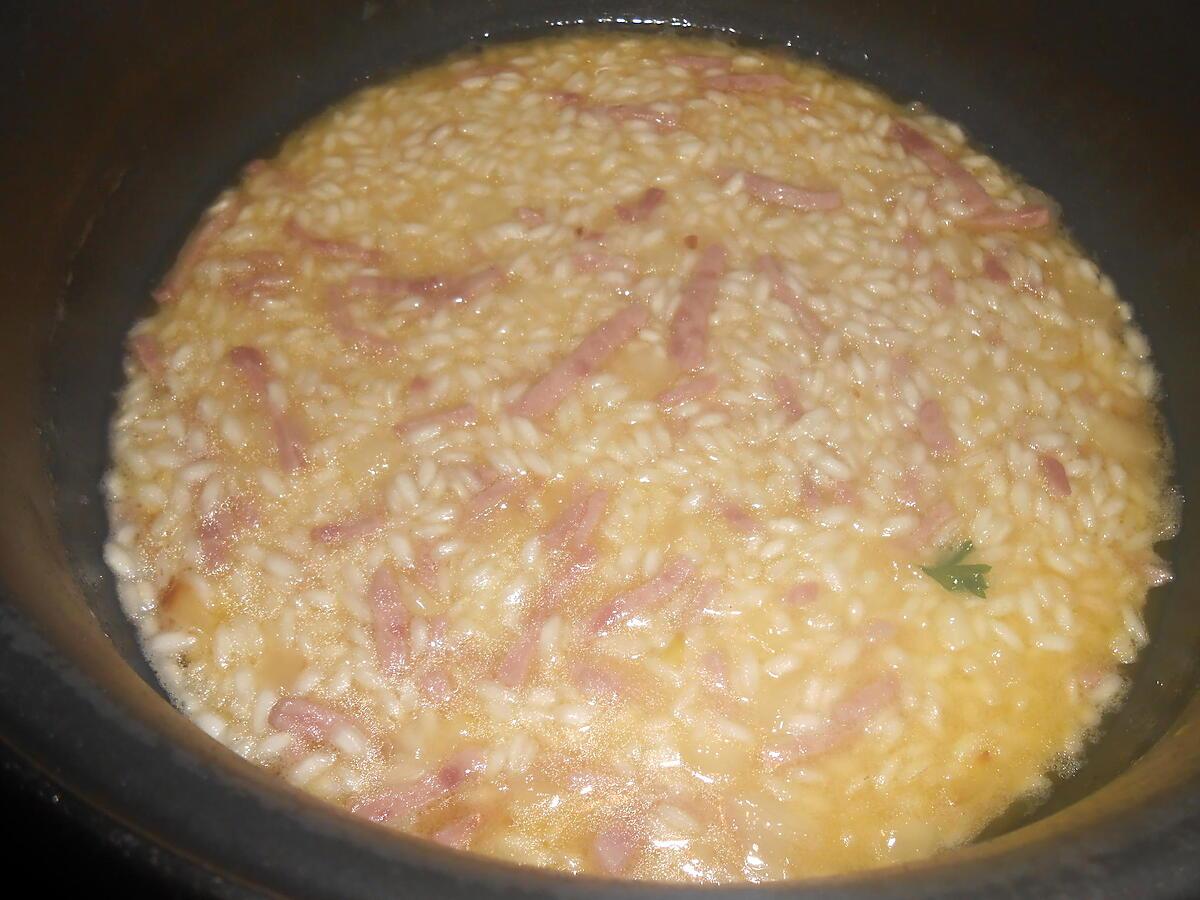 recette RISOTTO JAMBON GIROLLES