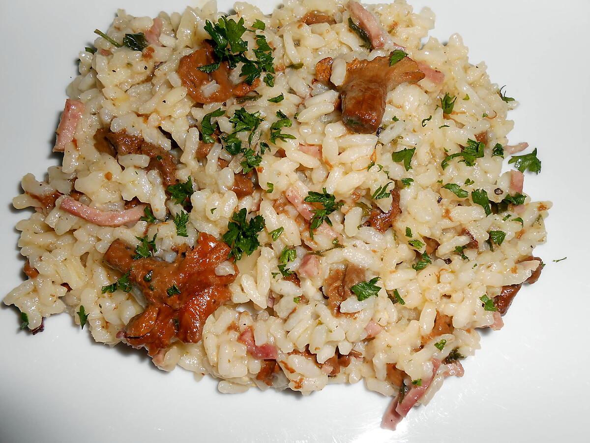 recette RISOTTO JAMBON GIROLLES