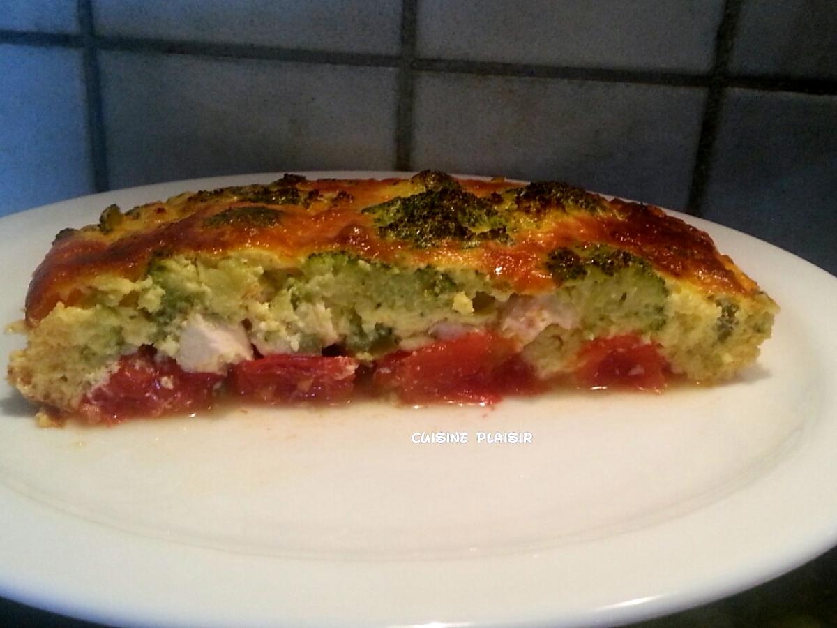 recette Flan de brocoli, tomates, poivrons (et poulet)