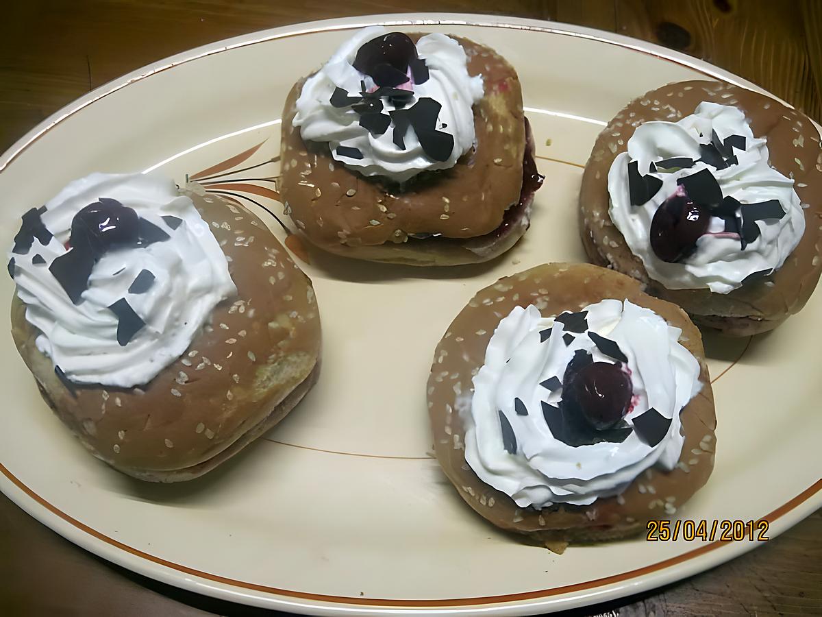 recette Hamburgers sucrés aux fruits rouges et confiture.