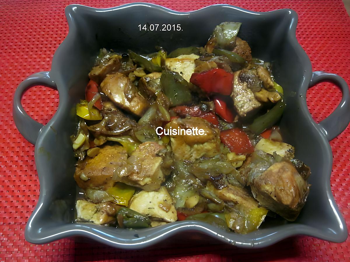 recette Légumes variés aux cubes de poulet.