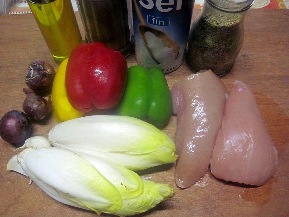 recette Légumes variés aux cubes de poulet.