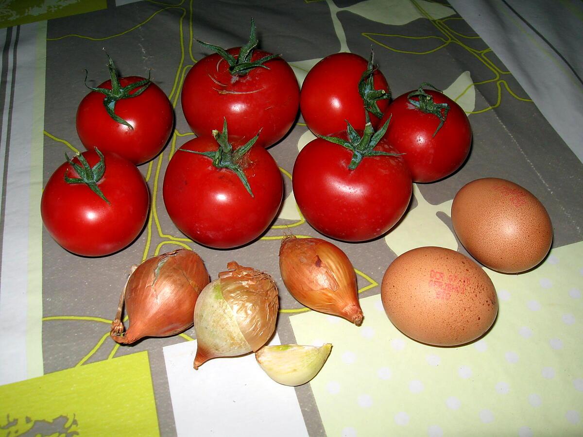 recette Oeufs sur une fondue de tomates