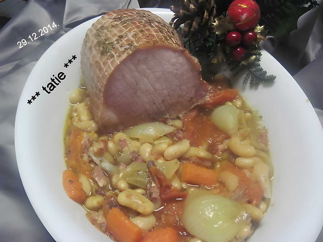 Recette de Rôti kassler aux haricots mogettes. par cuisinette