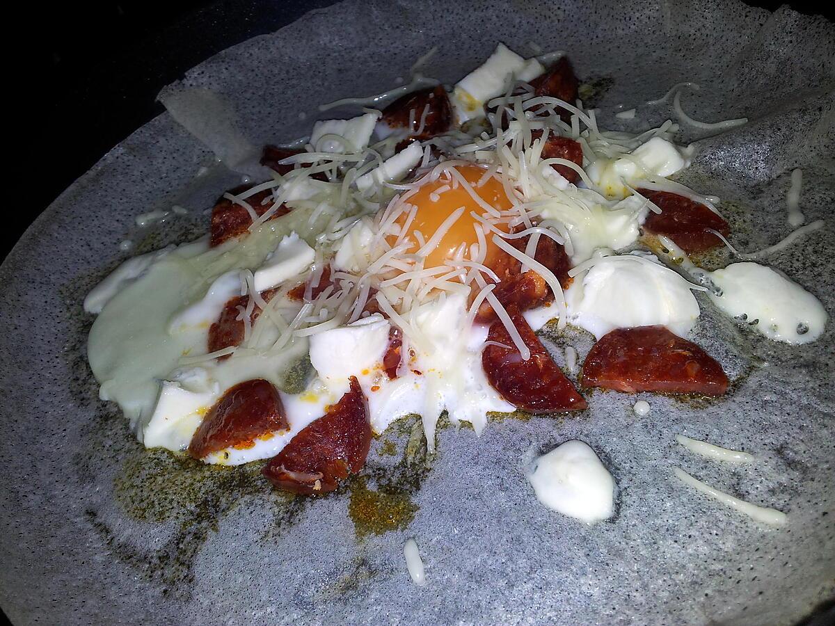 recette Feuilles de brick chorizo-mozzarella-oeuf