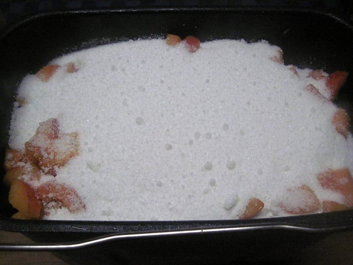 recette Confiture de rhubarbe de d'abricots.machine à pain.