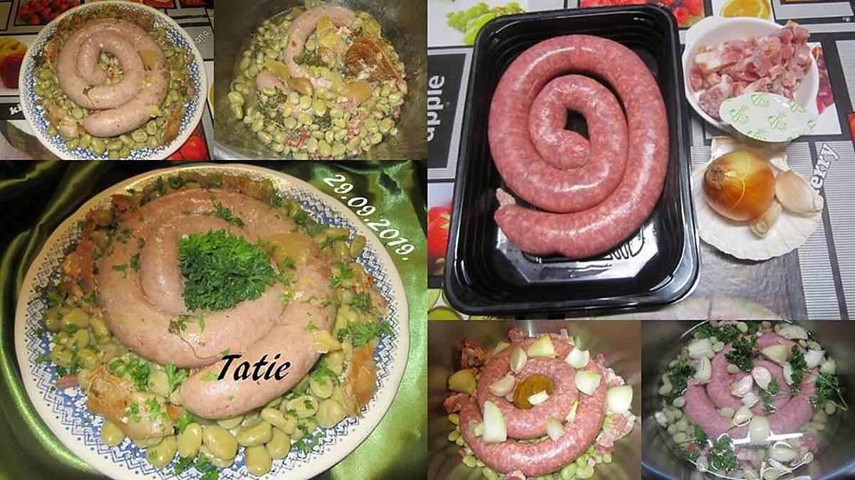 recette Fèves à la saucisse longue.