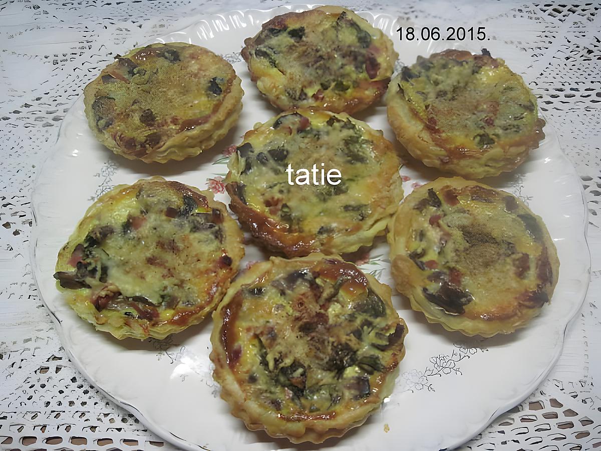 recette Quiche aux champignons et lardons fumés.