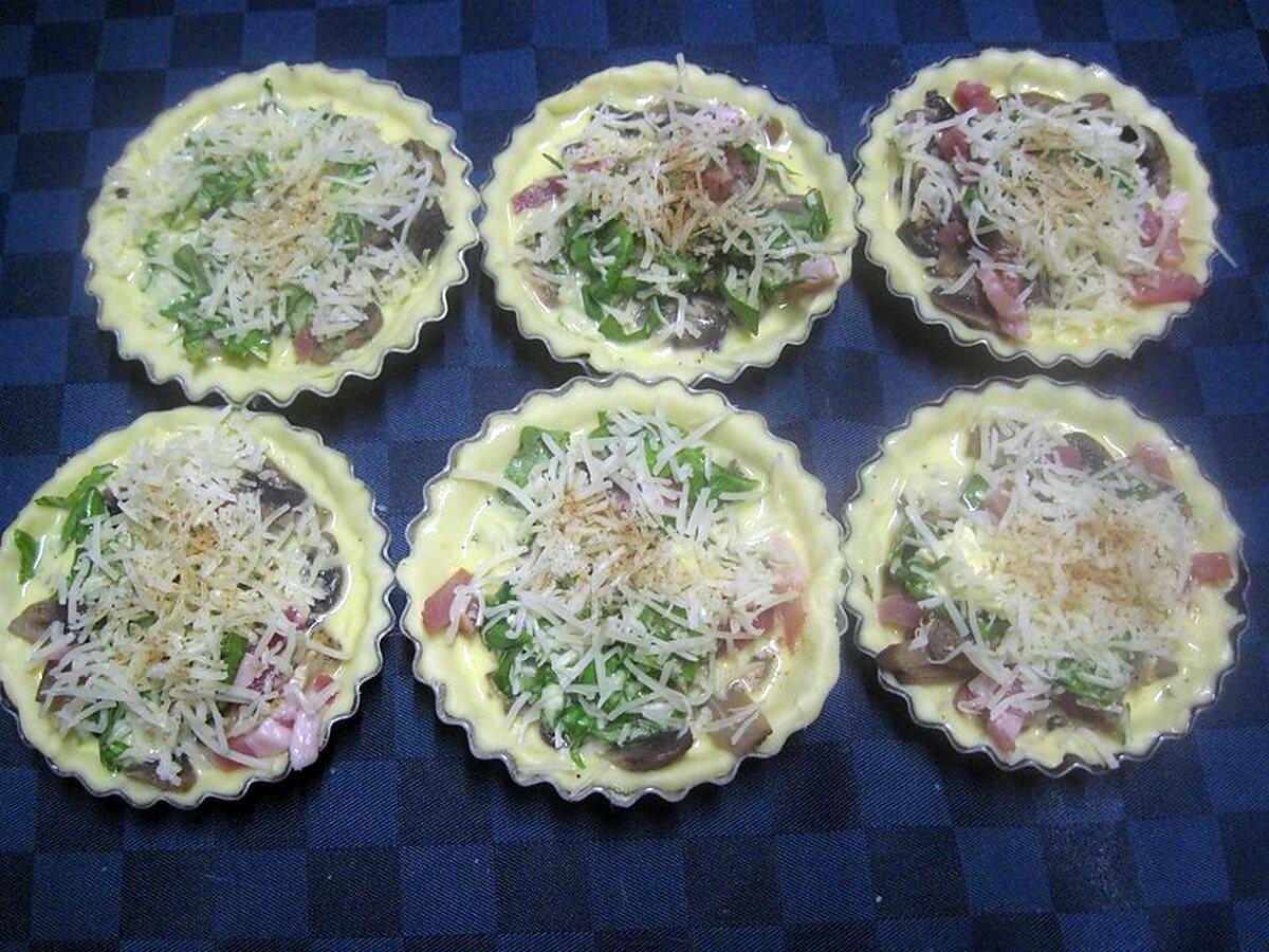 recette Quiche aux champignons et lardons fumés.