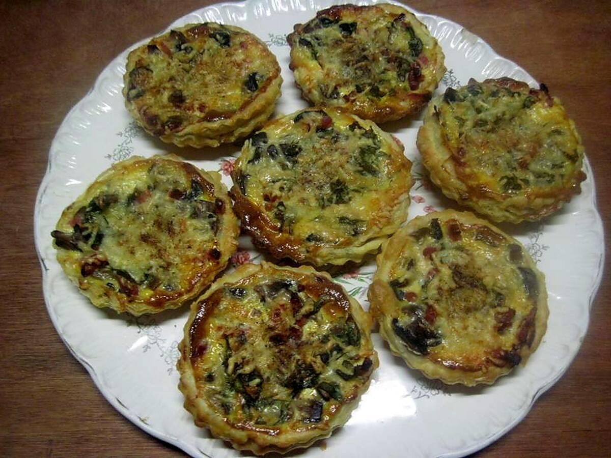 recette Quiche aux champignons et lardons fumés.