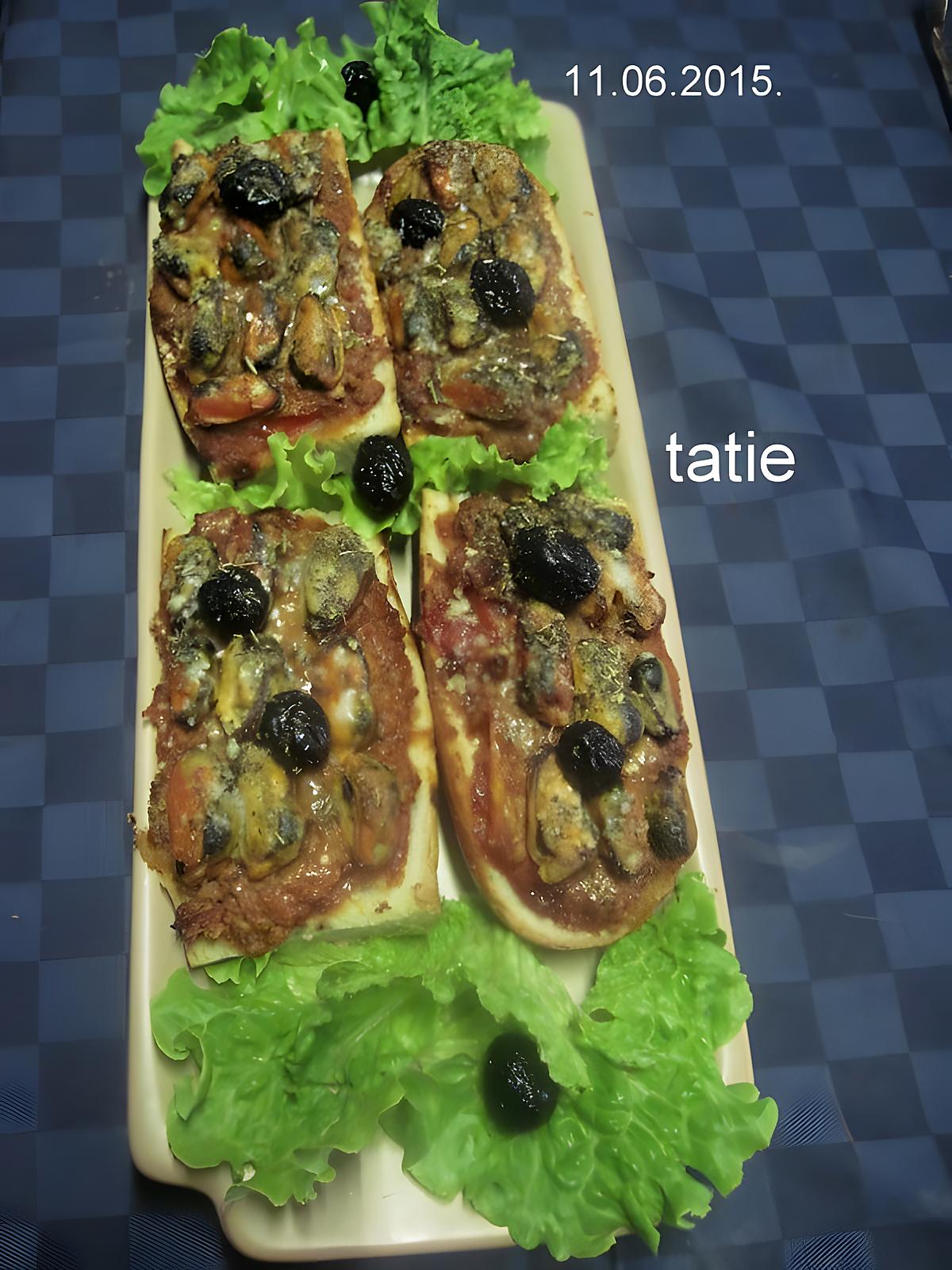 recette Tartine au thon/moules/parmesan.