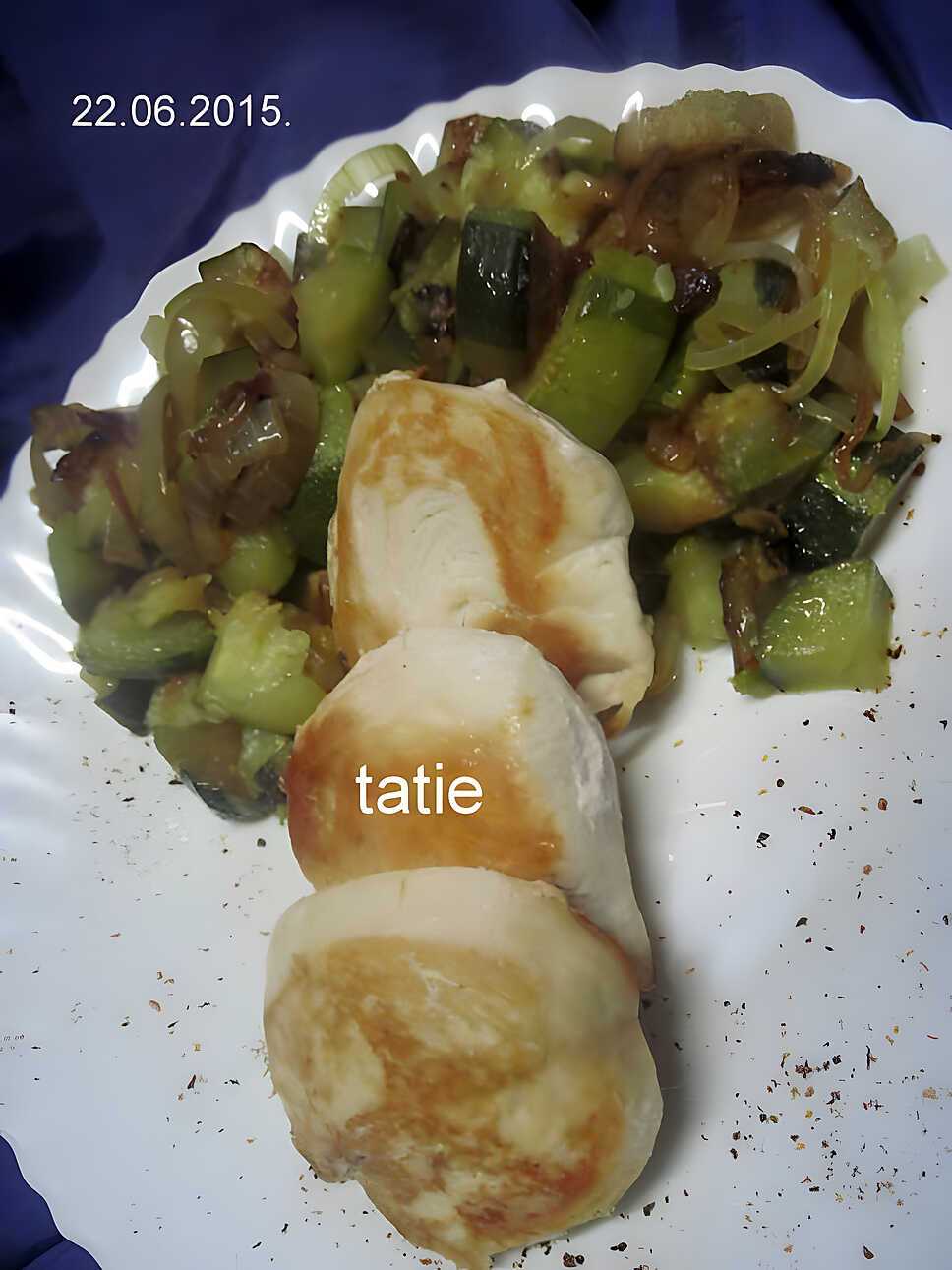 recette Mini-steaks de poulet aux courgettes.