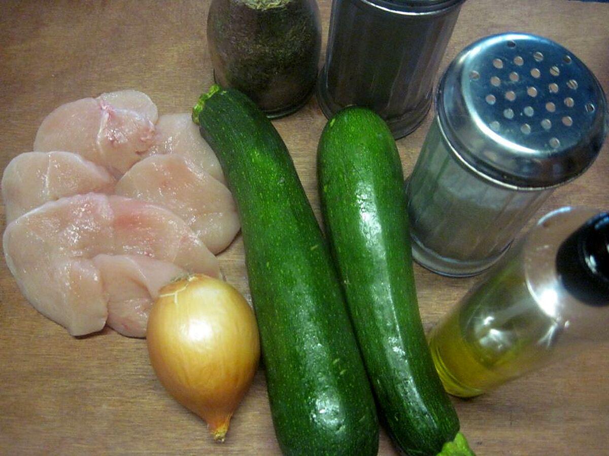 recette Mini-steaks de poulet aux courgettes.