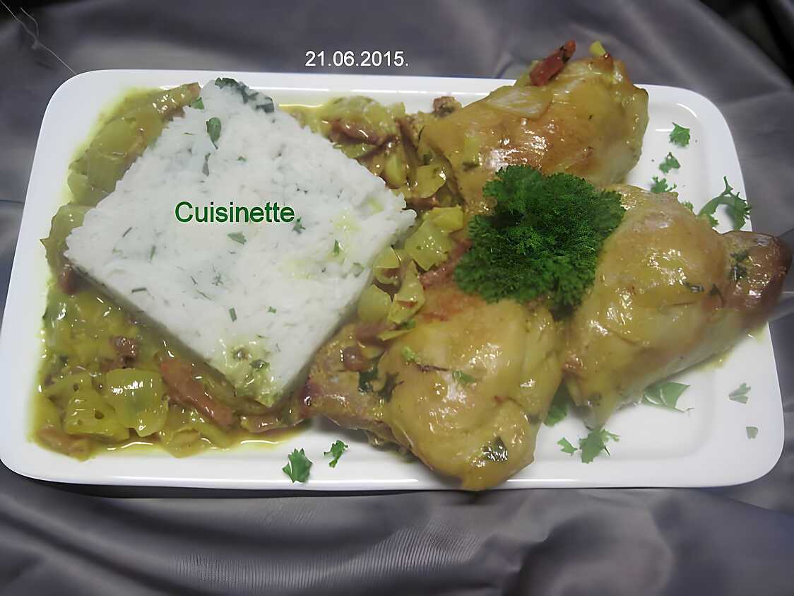 Cuisses de poulet au curcuma.