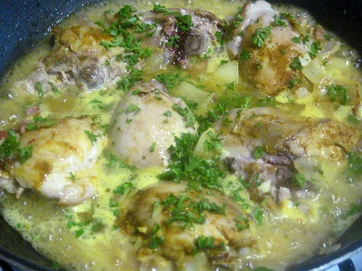 recette Cuisses de poulet au curcuma.