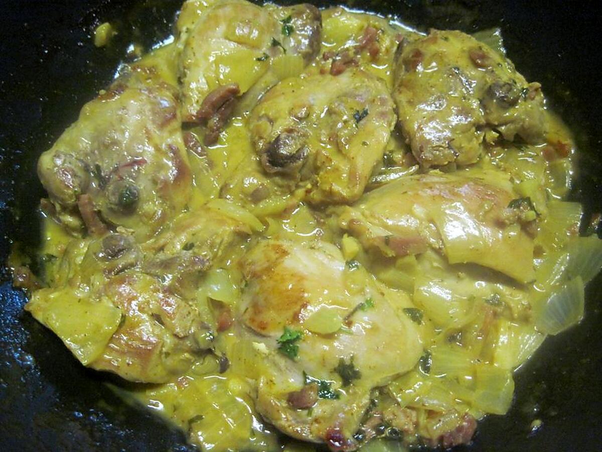 recette Cuisses de poulet au curcuma.