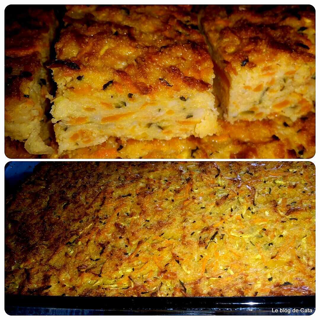 Gratin semoule, courgettes et carottes