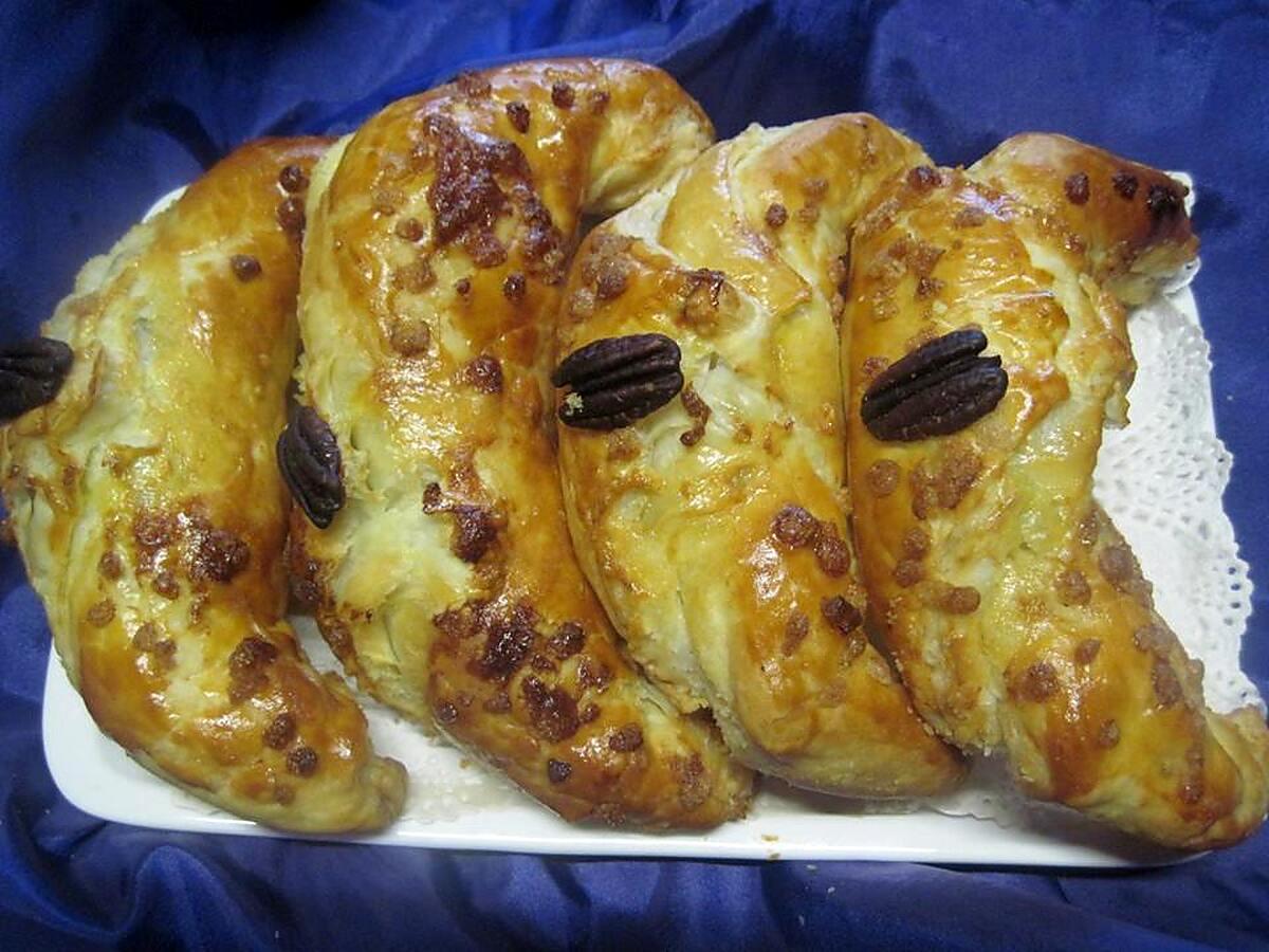 recette Croissants au chocolat.noix de Pécan.