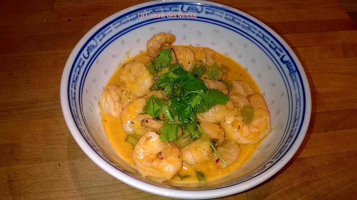 recette Crevettes Thaï au curry rouge