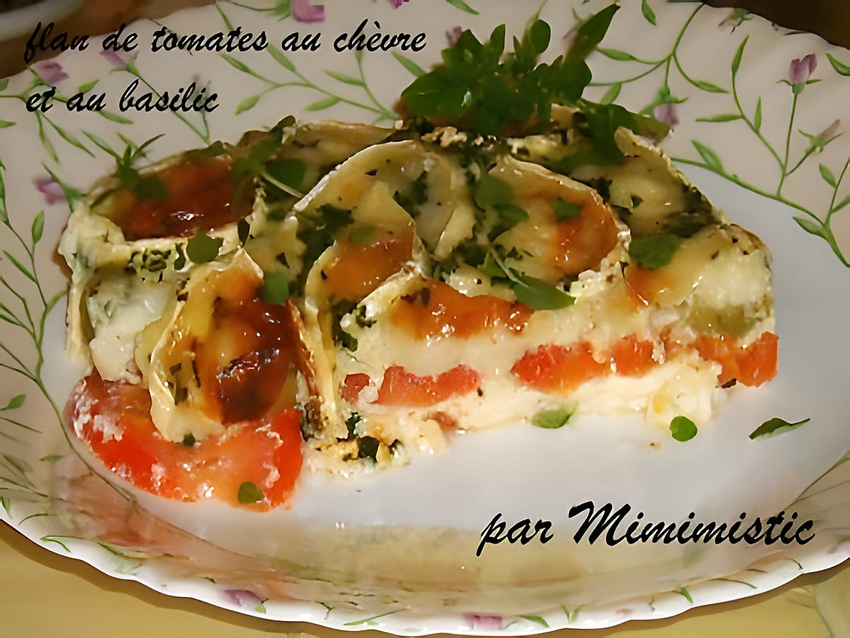 recette Flan de tomates au chèvre et au basilic