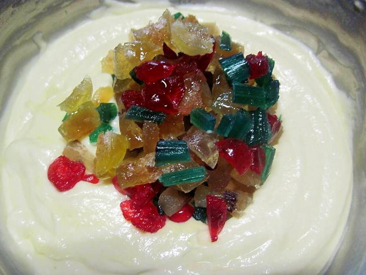 recette Gâteau au mascarpone et fruits confits.