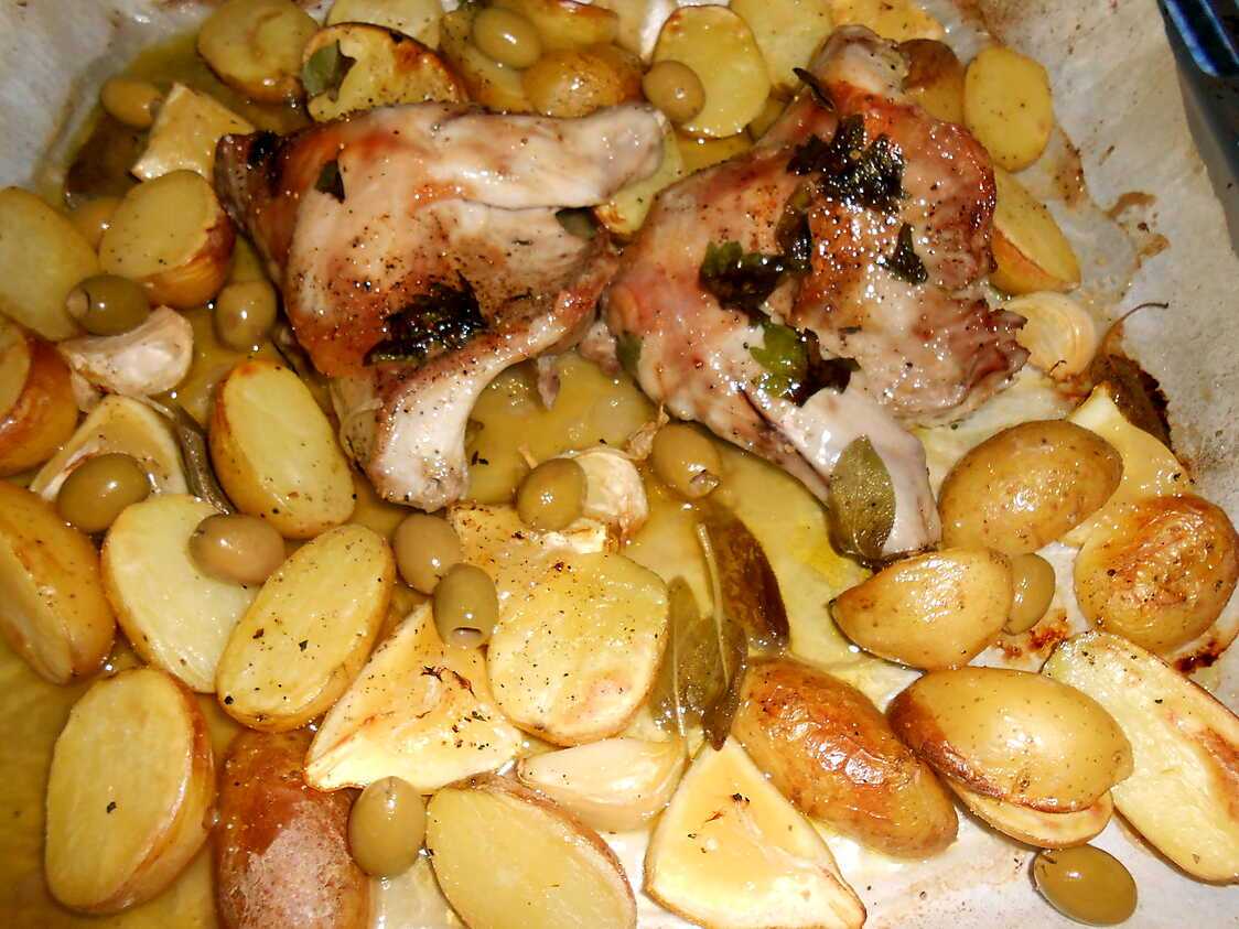 Recette de LAPIN AU FOUR CITRON ET SAUGE