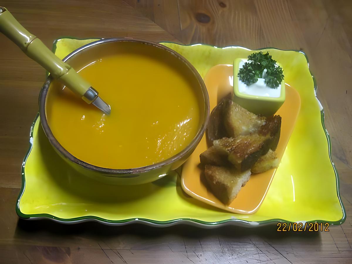 recette Velouté de carottes Carotte à la crème fraiche .