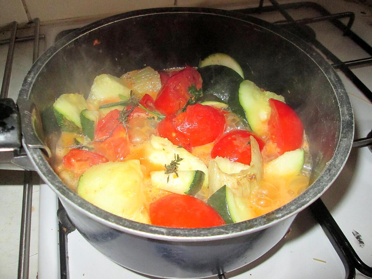 recette potage tomates courgettes, fenouil