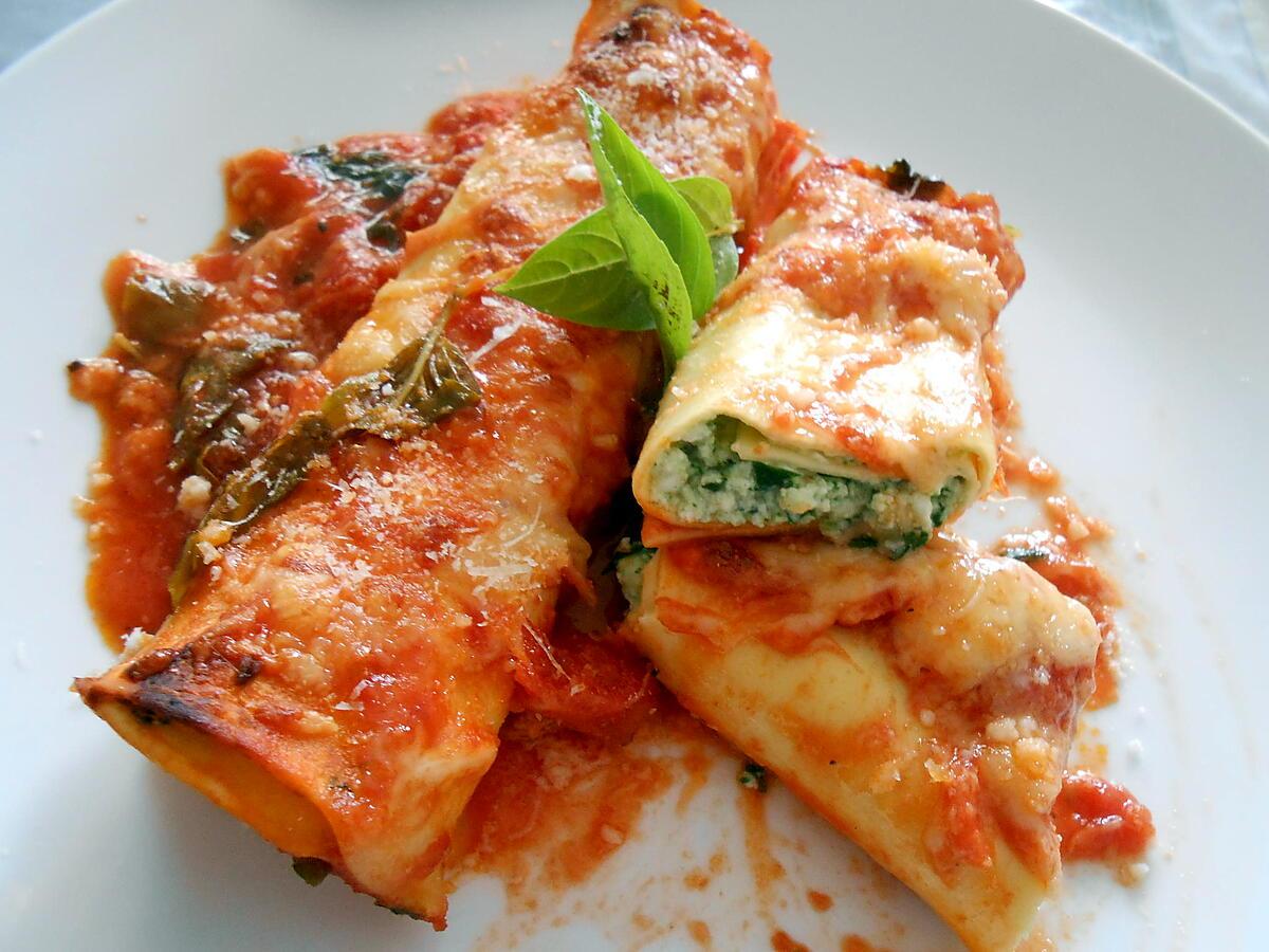 recette DELICE DE CANNELLONI VERT A LA BROUSSE