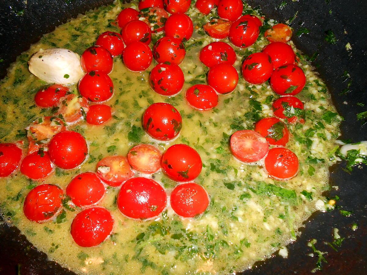 recette TAGLIATELLE AUX TOMATES CERISES AIL ET PERSIL