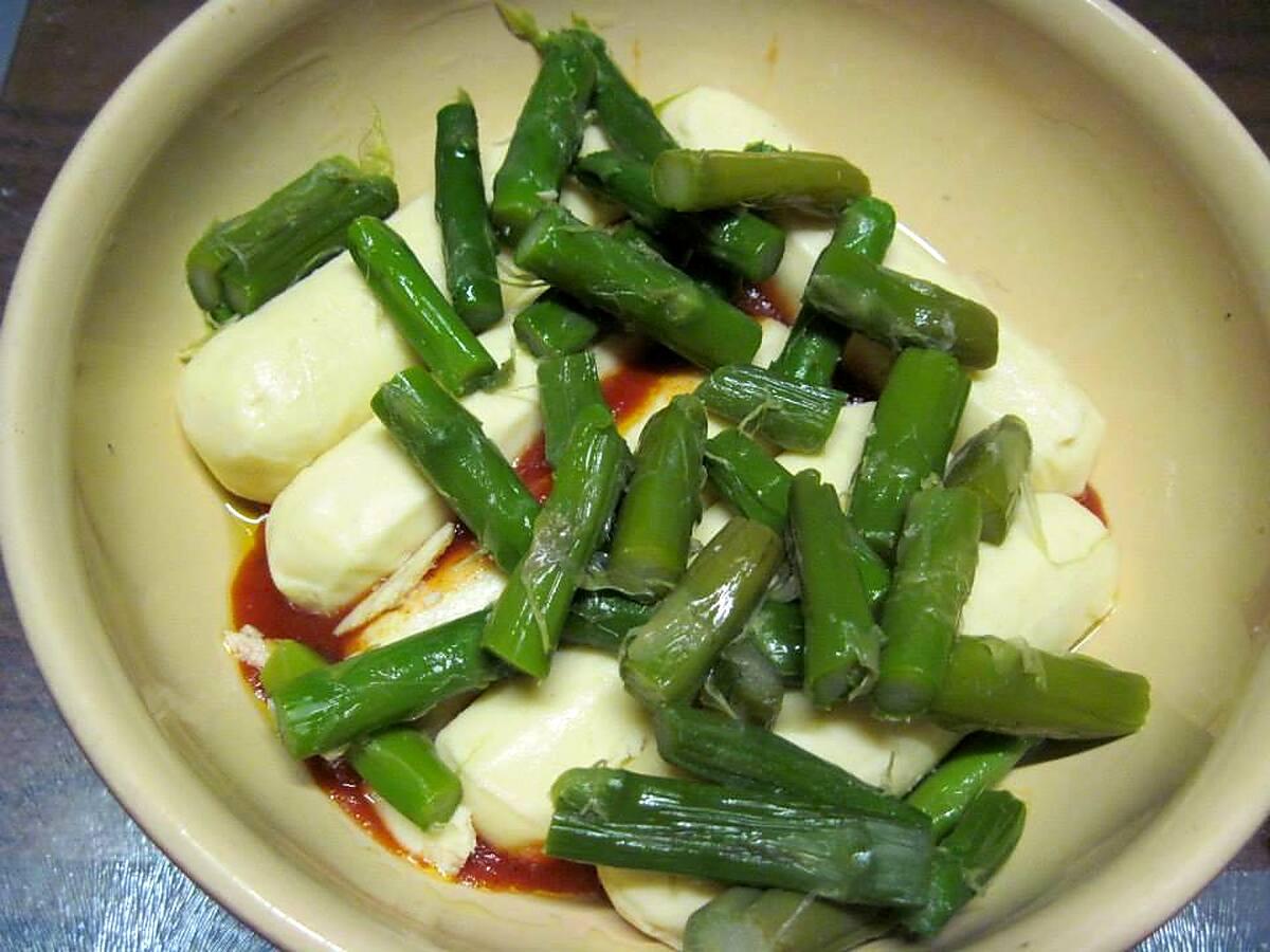 recette Quenelles natures aux asperges vertes gratinées.