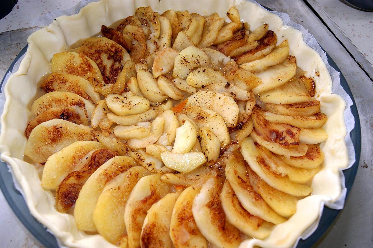 recette Tarte aux pommes à l'ancienne et aux écorses d'oranges confites