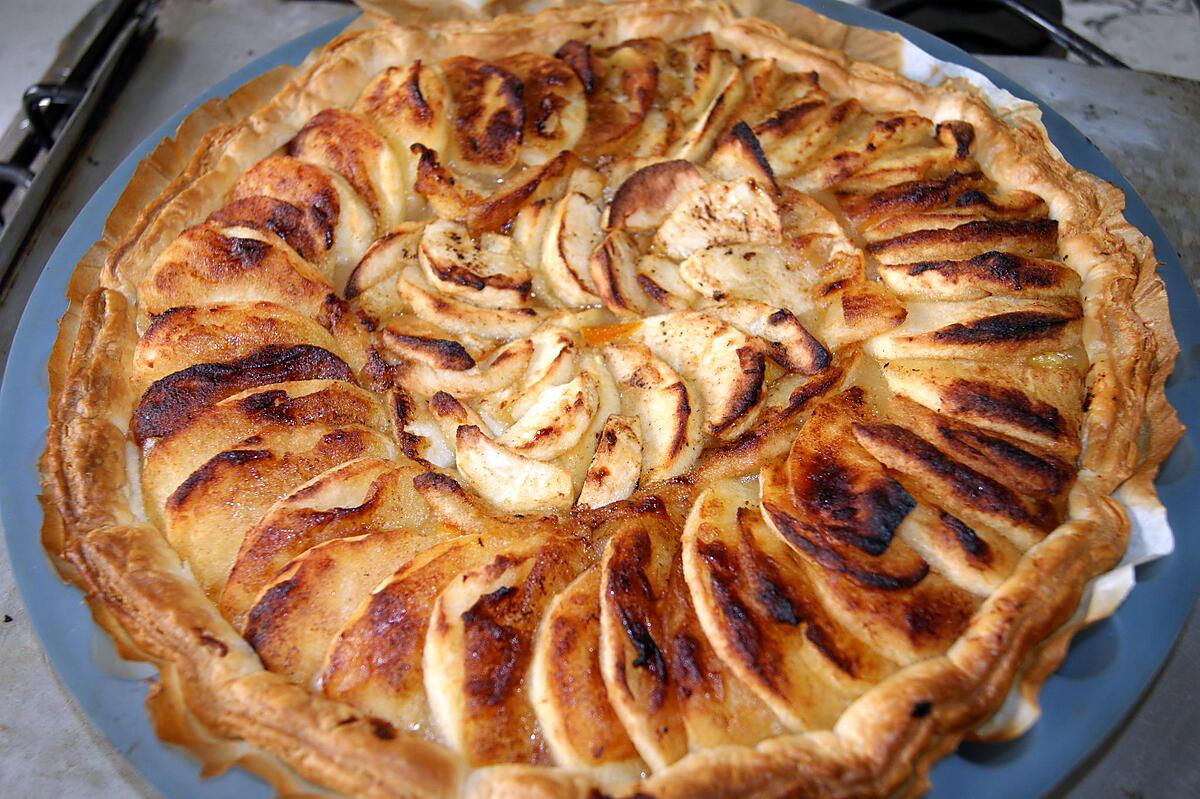 recette Tarte aux pommes à l'ancienne et aux écorses d'oranges confites